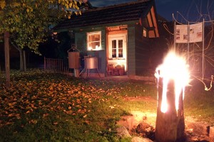 Gartenfackel bei der Museumsnacht Foto: Wolfgang Moench